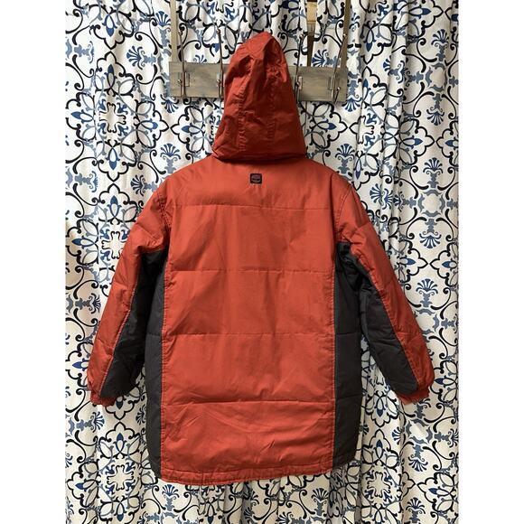 Timberland Women's Down Parka Puffer Jacket Red & Black Size XL Full Zip Flaw - Picture 2 of 16